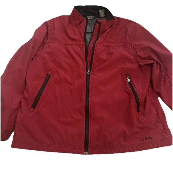 L.L. Bean Red Women’s X-Large Windstopper Fall Rain Soft shell Jacket Full Zip - Picture 2 of 15